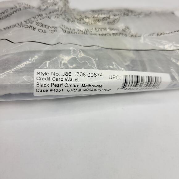 BRAHMIN Credit Card Wallet Black Pearl Ombre Melbourne Genuine Leather NWT - Picture 12 of 12